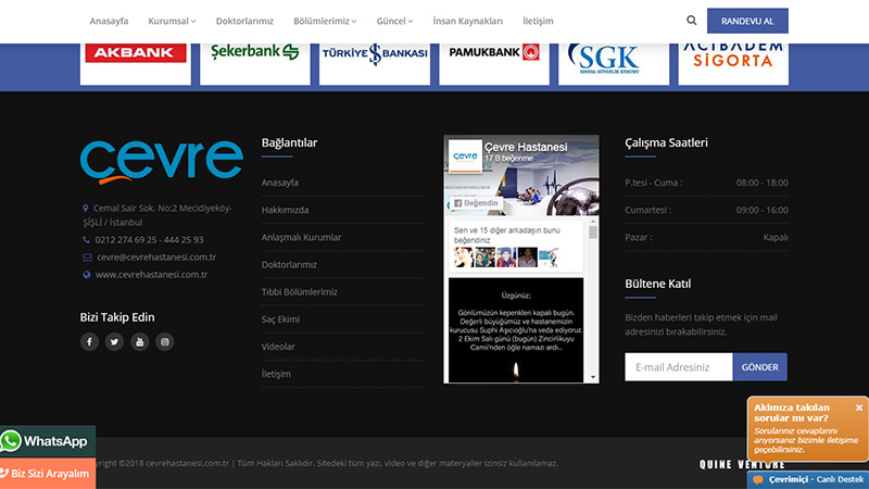 Çevre Hastanesi Footer